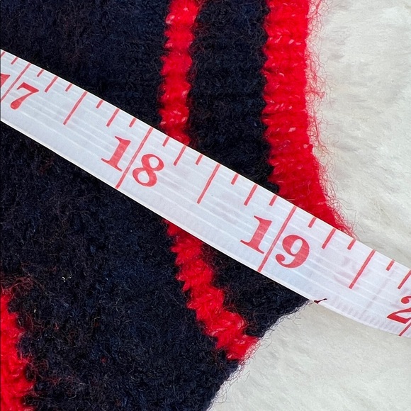 THML Veronica Bow Pattern V-Neck Sweater Vest Navy and Red NWT Size S - Picture 12 of 15